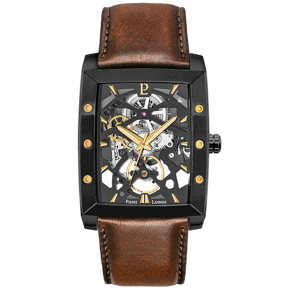 La Montre Homme Pierre Lannier HECTOR, automatique, cuir 339A434