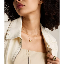 Le Collier Femme FOSSIL, pendentif cœur Sadie All My Love en acier inoxydable, doré, JF04856710