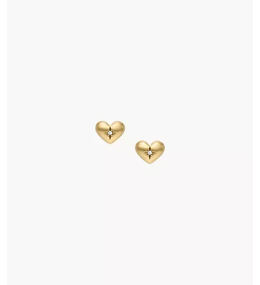 Les Boucles d'oreilles Femme FOSSIL, cœurs Sadie All My Love en acier inoxydable, doré, JF04832710