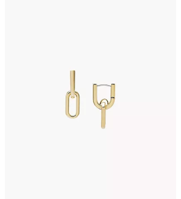 Les Boucles d'oreilles pendantes Femme FOSSIL, Heritage D-Link en acier inoxydable, doré, JF04780710