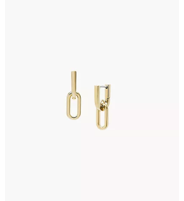 Les Boucles d'oreilles pendantes Femme FOSSIL, Heritage D-Link en acier inoxydable, doré, JF04780710