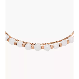 Le Bracelet Femme FOSSIL, All stacked up, en acier doré rose et quartz rose, JF04444791