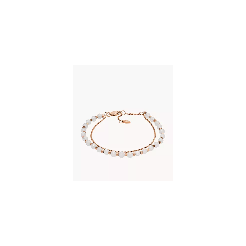 Le Bracelet Femme FOSSIL, All stacked up, en acier doré rose et quartz rose, JF04444791 Le Bracelet Femme FOSSIL, All stacked up, en acier doré rose et quartz rose, JF04444791