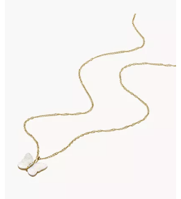 Le Collier Femme FOSSIL, papillon Sutton Radiant Wings en nacre, blanc, JF04424710