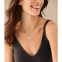 Le Collier Femme FOSSIL, papillon Sutton Radiant Wings en nacre, blanc, JF04424710