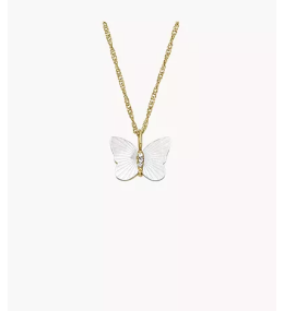 Le Collier Femme FOSSIL, papillon Sutton Radiant Wings en nacre, blanc, JF04424710