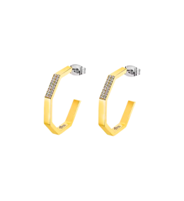 Les Boucles d'oreilles Femme, Lotus Style, Urban woman, Acier doré jaune, LS2358-4/2