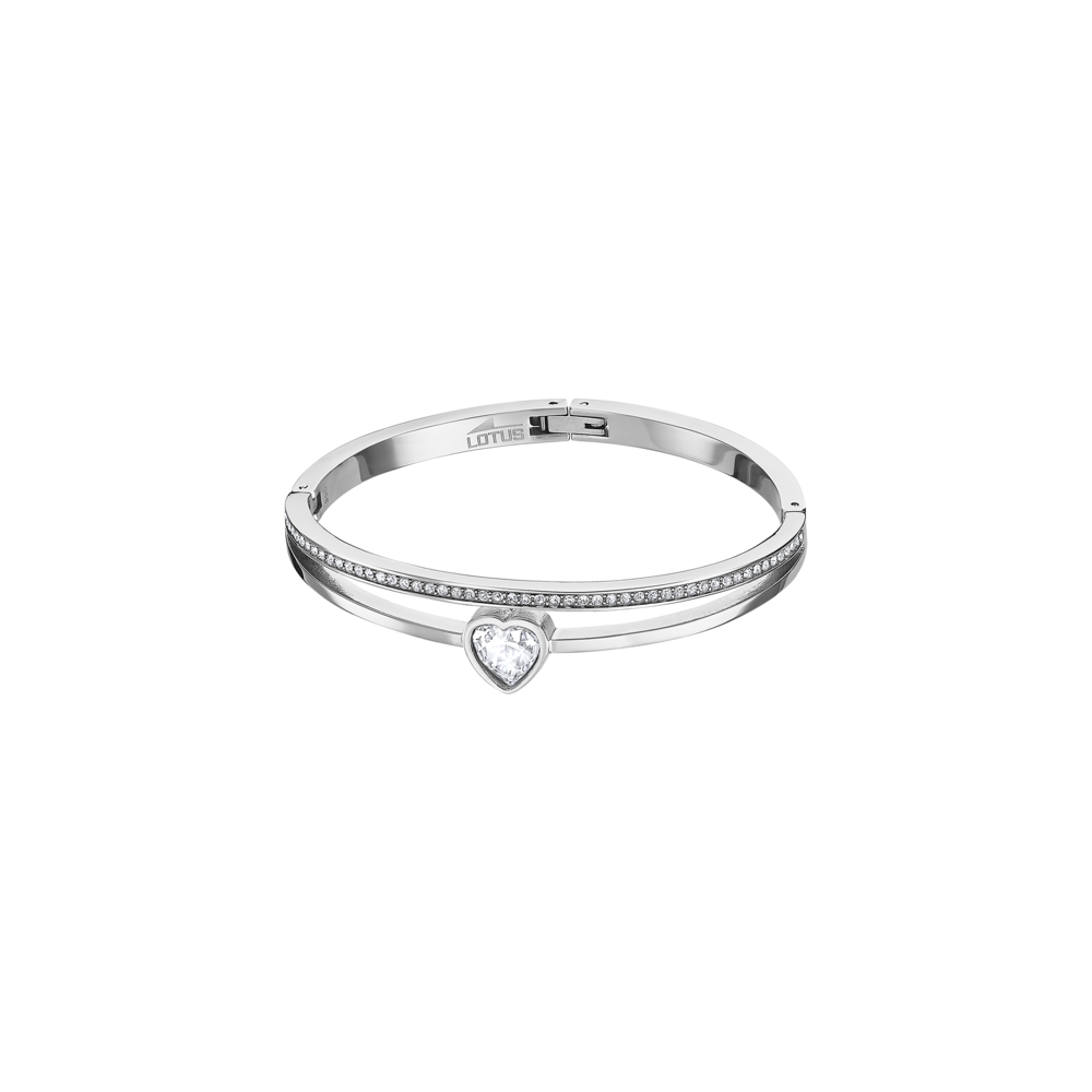 Le Bracelet Rigide Femme, Lotus Style, Bliss, Acier et cristaux, LS2088-2/3