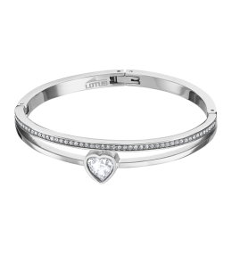 Le Bracelet Rigide Femme, Lotus Style, Bliss, Acier et cristaux, LS2088-2/3