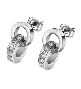 Les Boucles d'oreilles LOTUS STYLE, femme en acier, LS1981-4/1