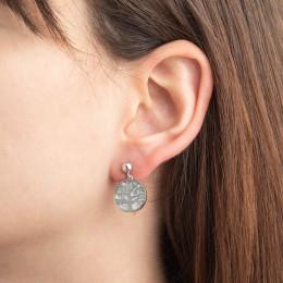 Les Boucles d'oreilles femme, Motif Arbre de vie, Lotus Style, Acier, LS2225-4/1