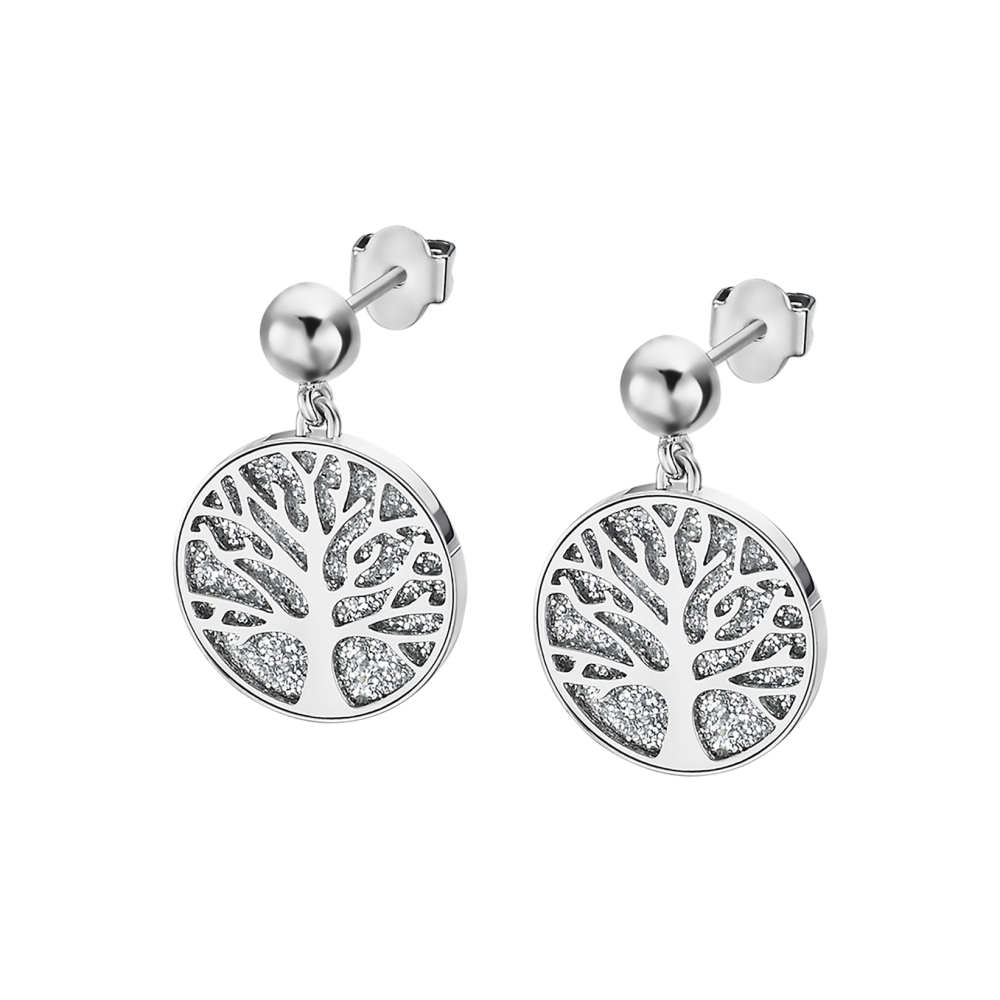 Les Boucles d'oreilles femme, Motif Arbre de vie, Lotus Style, Acier, LS2225-4/1