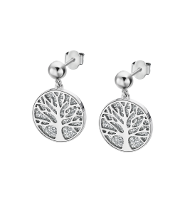Les Boucles d'oreilles femme, Motif Arbre de vie, Lotus Style, Acier, LS2225-4/1
