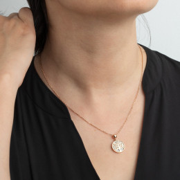 Le Collier femme, Motif Arbre de vie, Lotus Style, Acier PVD rose, LS2225-1/2