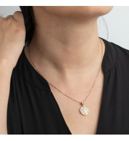 Le Collier femme, Motif Arbre de vie, Lotus Style, Acier PVD rose, LS2225-1/2