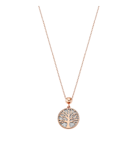 Le Collier femme, Motif Arbre de vie, Lotus Style, Acier PVD rose, LS2225-1/2