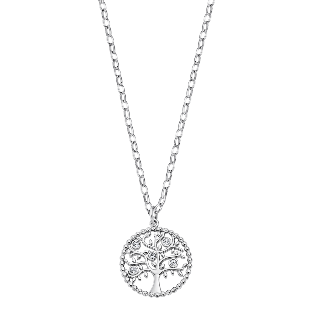 Le Collier femme, Motif Arbre de vie, Lotus Style, Acier et Cristaux, LS2194-1/1