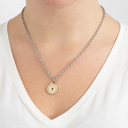 Le Collier femme, Motif Serrure, Lotus Style, Acier bicolore, LS2189-1/2
