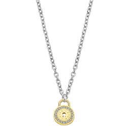 Le Collier femme, Motif Serrure, Lotus Style, Acier bicolore, LS2189-1/2