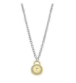 Le Collier femme, Motif Serrure, Lotus Style, Acier bicolore, LS2189-1/2