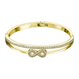 Le Bracelet rigide femme, Motif Infini, Lotus Style Bliss, acier PVD jaune, LS2121-2/2