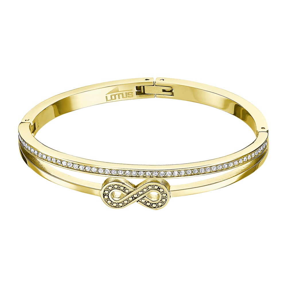 Le Bracelet rigide femme, Motif Infini, Lotus Style Bliss, acier PVD jaune, LS2121-2/2