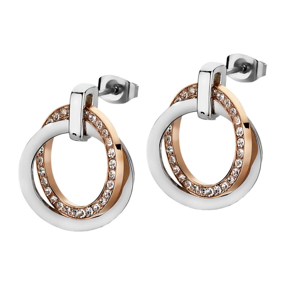 Boucles d'oreilles acier bicolore LOTUS STYLE LS1780-4/2