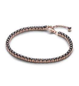 Le Bracelet Pandora, Tennis noir scintillant, en doré or rose 585/1000, 581469C02