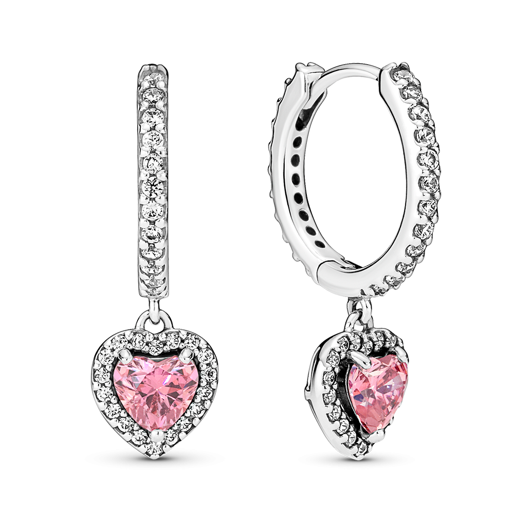 Boucles d'oreilles Pandora, Cœur Halo Scintillant, en argent 925/1000 291445C01