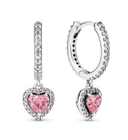 Boucles d'oreilles Pandora, Cœur Halo Scintillant, en argent 925/1000 291445C01