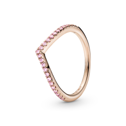 Bague Pandora, Rose Scintillante Vœu, doré or rose 585/1000 186316C02