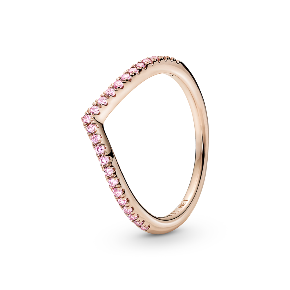Bague Pandora, Rose Scintillante Vœu, doré or rose 585/1000 186316C02