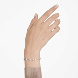 Le Bracelet Swarovski Constella Tennis, Crystal Pearl, Tailles rondes, Blanc, Métal rhodié, 5707511