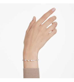 Le Bracelet Swarovski Constella Tennis, Crystal Pearl, Tailles rondes, Blanc, Métal rhodié, 5707511