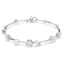 Le Bracelet Swarovski Constella Tennis, Crystal Pearl, Tailles rondes, Blanc, Métal rhodié, 5707511