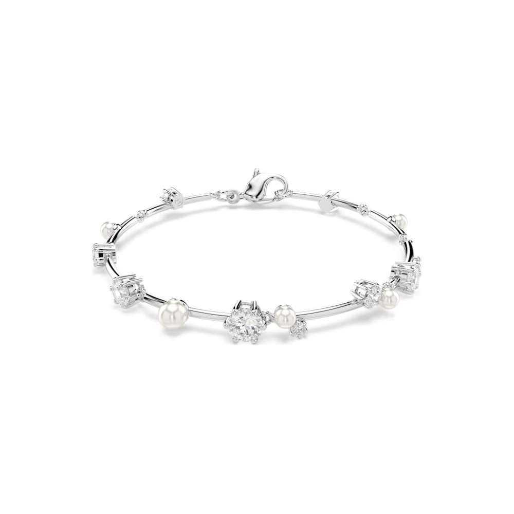 Le Bracelet Swarovski Constella Tennis, Crystal Pearl, Tailles rondes, Blanc, Métal rhodié, 5707511