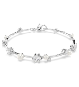Le Bracelet Swarovski Constella Tennis, Crystal Pearl, Tailles rondes, Blanc, Métal rhodié, 5707511