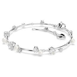 Le Bracelet Swarovski Constella Tennis, Crystal Pearl, Tailles rondes, Blanc, Métal rhodié, 5707511