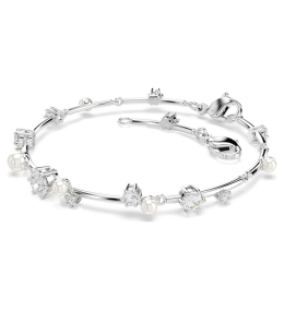 Le Bracelet Swarovski Constella Tennis, Crystal Pearl, Tailles rondes, Blanc, Métal rhodié, 5707511