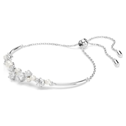 Le Bracelet-jonc Swarovski Constella, Crystal Pearl, Tailles rondes, Blanc, Métal rhodié, 5705618