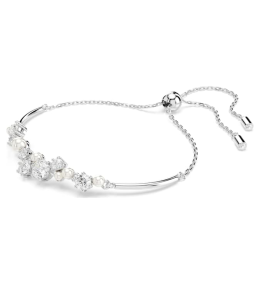 Le Bracelet-jonc Swarovski Constella, Crystal Pearl, Tailles rondes, Blanc, Métal rhodié, 5705618
