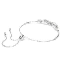 Le Bracelet-jonc Swarovski Constella, Crystal Pearl, Tailles rondes, Blanc, Métal rhodié, 5705618