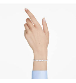 Le Bracelet Swarovski Tennis Imber, Diverses tailles rondes, Blanc, Métal rhodié, 5705451