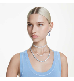 Le Collier pendentif Swarovski, Matrix, Dégradé de tailles rondes, Blanc, Métal rhodié, 5705396