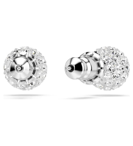 Les Boucles d'oreilles Swarovski, Dextera, Taille ronde, Blanches, Métal rhodié, 5700290