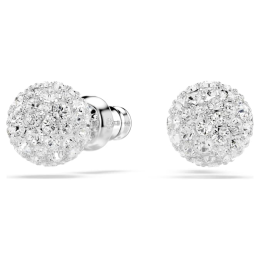 Les Boucles d'oreilles Swarovski, Dextera, Taille ronde, Blanches, Métal rhodié, 5700290