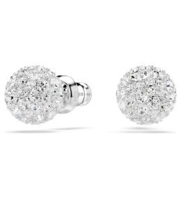 Les Boucles d'oreilles Swarovski, Dextera, Taille ronde, Blanches, Métal rhodié, 5700290