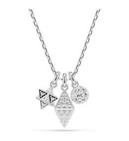 Le Collier pendentif Swarovski, Dextera, Taille ronde, Sphère et cube, Blanc, Métal rhodié, 5700288