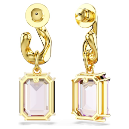 Les Boucles d'oreilles Swarovski, Millenia, Taille octogonale, Violets, Placage de ton or, 5694784