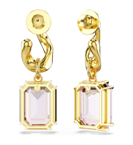 Les Boucles d'oreilles Swarovski, Millenia, Taille octogonale, Violets, Placage de ton or, 5694784